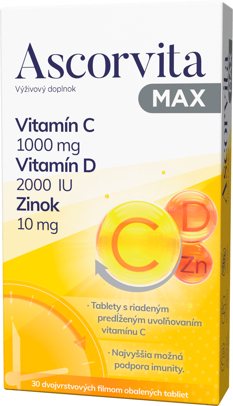 Ascorvita MAX vitamín C, D a zinok